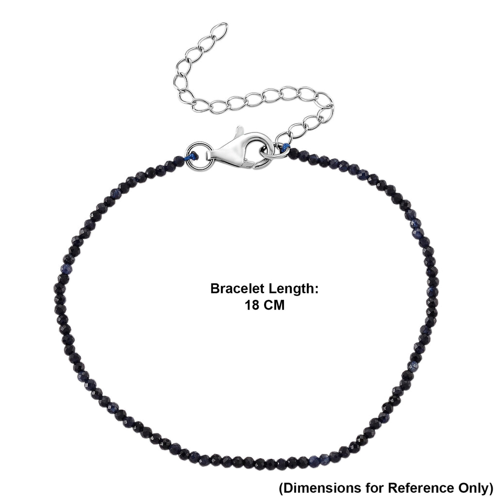 D'Joy - Ceylon Sapphire Adjustable Bracelet (Size - 7+2 Ext) in Rhodium Overlay Sterling Silver 4.00 Ct._8577252_5