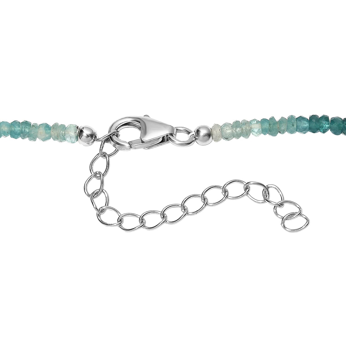 D'Joy - Grandidierite Necklace (Size - 18+2 Ext) in Rhodium Overlay Sterling Silver 58.00 Ct. V32523187 5