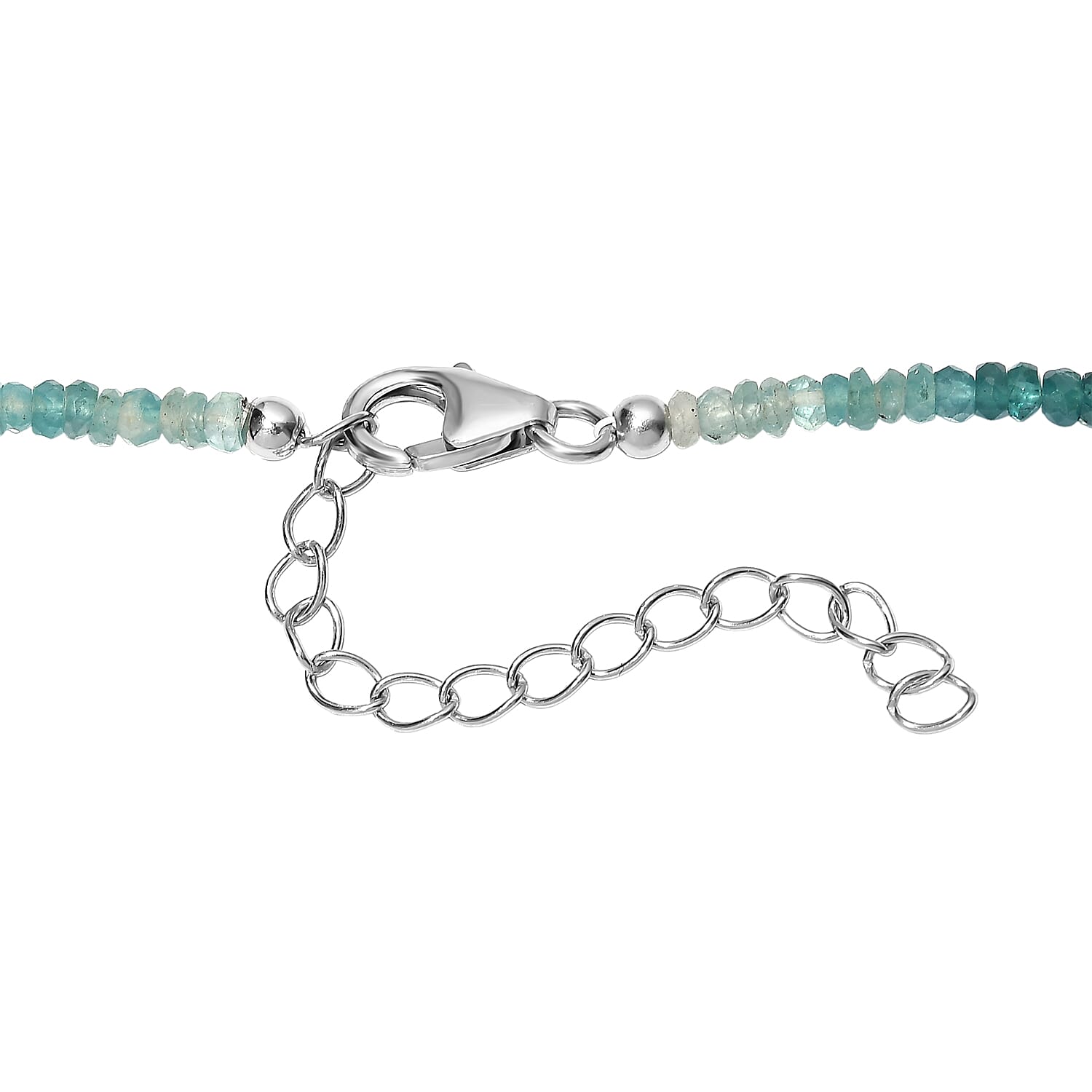 D'Joy - Grandidierite Necklace (Size - 18+2 Ext) in Rhodium Overlay Sterling Silver 58.00 Ct. V32523187 5