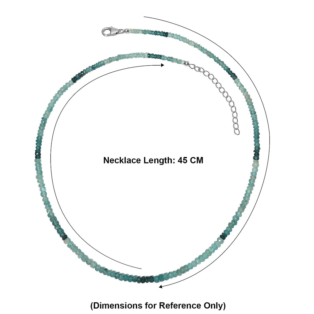 D'Joy - Grandidierite Necklace (Size - 18+2 Ext) in Rhodium Overlay Sterling Silver 58.00 Ct._8577362_5