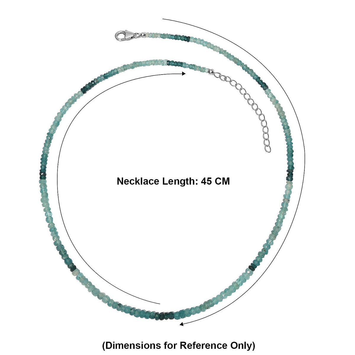 D'Joy - Grandidierite Necklace (Size - 18+2 Ext) in Rhodium Overlay Sterling Silver 58.00 Ct. V32523187 6