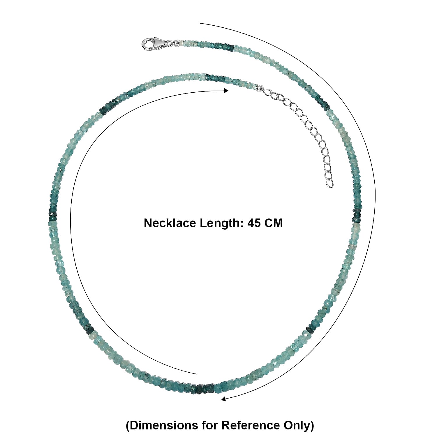 D'Joy - Grandidierite Necklace (Size - 18+2 Ext) in Rhodium Overlay Sterling Silver 58.00 Ct. V32523187 6