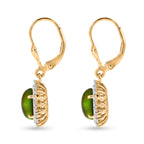 Luxuriant - Ammolite & Lab Grown Diamond (SI/G-H) Halo Earring with Lever Back in 18K Vermeil Yellow Gold Plated Sterling Silver 2.84 Ct._8577569_3