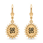 Luxuriant - Ammolite & Lab Grown Diamond (SI/G-H) Halo Earring with Lever Back in 18K Vermeil Yellow Gold Plated Sterling Silver 2.84 Ct._8577569_4