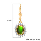 Luxuriant - Ammolite & Lab Grown Diamond (SI/G-H) Halo Earring with Lever Back in 18K Vermeil Yellow Gold Plated Sterling Silver 2.84 Ct._8577569_5