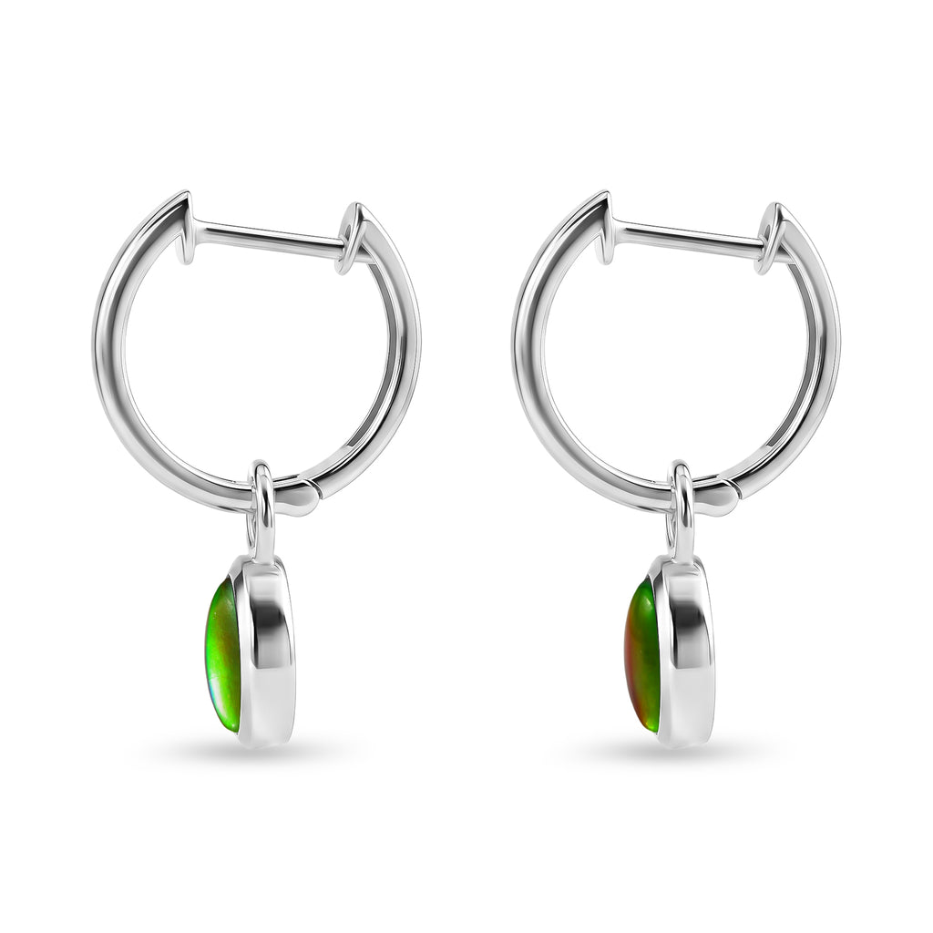 D'Joy - Ammolite Hoop Earring in Rhodium Overlay Sterling Silver 1.70 Ct._8577570_3