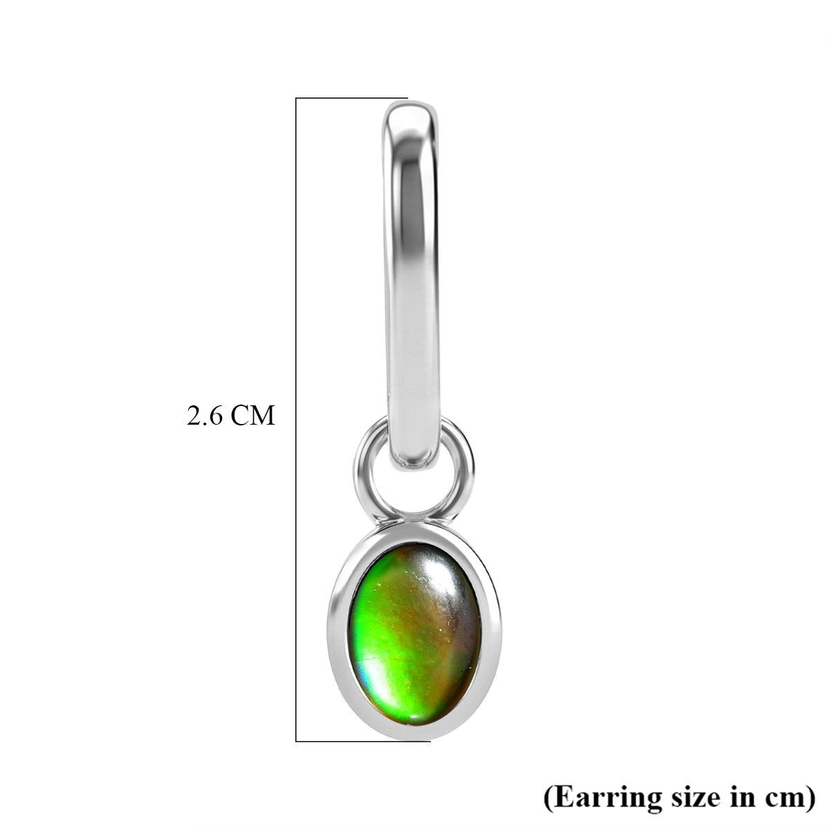 D'Joy - Ammolite Hoop Earring in Rhodium Overlay Sterling Silver 1.70 Ct. 8577570 6