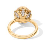 D'Joy - Golden South Sea Pearl (9-11mm) & White Zircon Halo Ring in 18K Vermeil Yellow Gold Plated Sterling Silver 8.60 Ct._8577591_4
