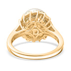 Royal Bali Collection - AAA Golden South Sea Pearl & Natural Yellow Diamond Halo Ring in 18K Vermeil Yellow Gold Plated Sterling Silver_8577610_4