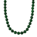 Green Jade (16MM) Necklace (Size - 20) with Magnetic Clasp in Rhodium Overlay Sterling Silver 1000.00 Ct._8577654