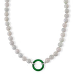 BIGGEST JADEITE DEAL - Green Jadeite & Natural White Jadeite Beads Necklace (Size - 20) with Clasp in Rhodium Overlay Sterling Silver 410.00 Ct._8577706