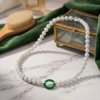 BIGGEST JADEITE DEAL - Green Jadeite & Natural White Jadeite Beads Necklace (Size - 20) with Clasp in Rhodium Overlay Sterling Silver 410.00 Ct._8577706_2