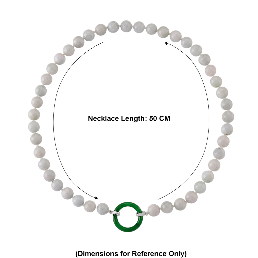BIGGEST JADEITE DEAL - Green Jadeite & Natural White Jadeite Beads Necklace (Size - 20) with Clasp in Rhodium Overlay Sterling Silver 410.00 Ct._8577706_5