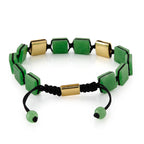 Enhanced Green Jade & Black Cubic Zirconia Adjustable Beads Bracelet (Size - 6.5 to 9.5) 75.20 Ct._8577707_4