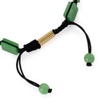Enhanced Green Jade & Black Cubic Zirconia Adjustable Beads Bracelet (Size - 6.5 to 9.5) 75.20 Ct._8577707_5