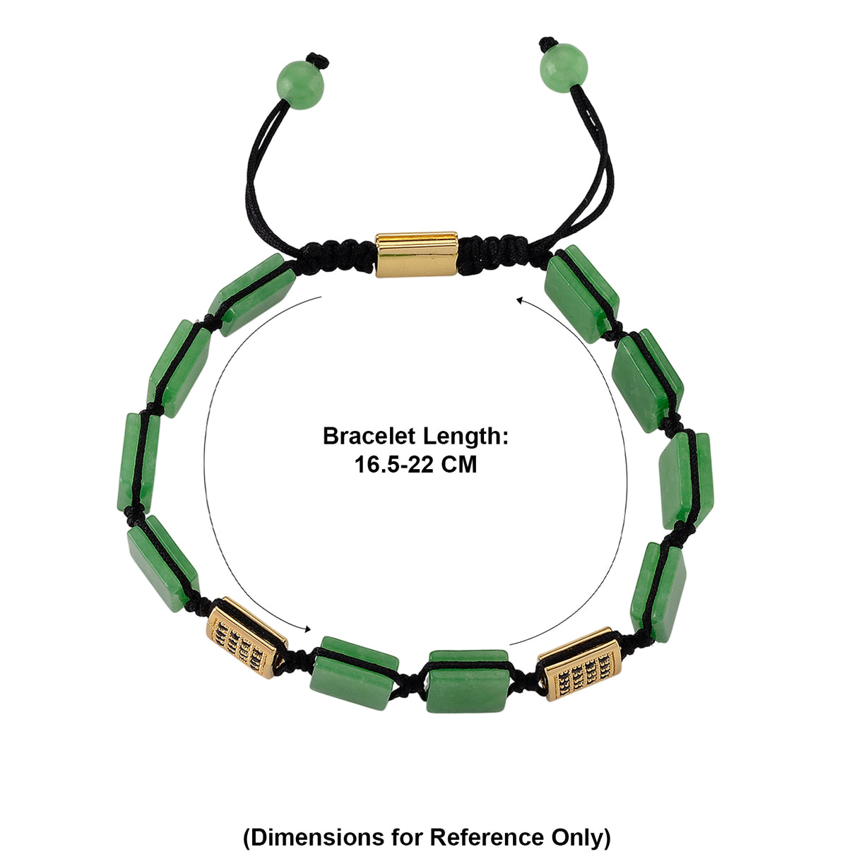 Enhanced Green Jade &amp; Black Cubic Zirconia Adjustable Beads Bracelet (Size - 6.5 to 9.5) 75.20 Ct. 8577707 7