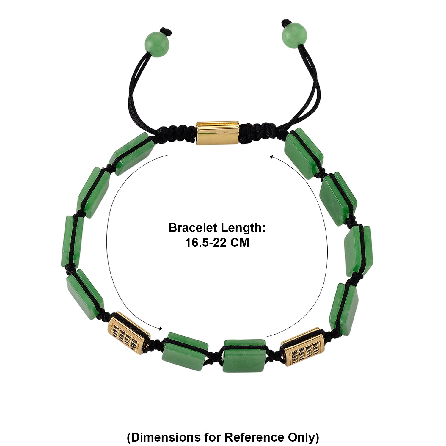 Enhanced Green Jade &amp; Black Cubic Zirconia Adjustable Beads Bracelet (Size - 6.5 to 9.5) 75.20 Ct. 8577707 7