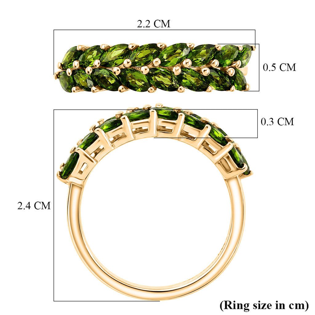 D'Joy - Natural Chrome Diopside Leaf Vine Ring in Yellow Gold Plated Sterling Silver 1.20 Ct._8578672_5