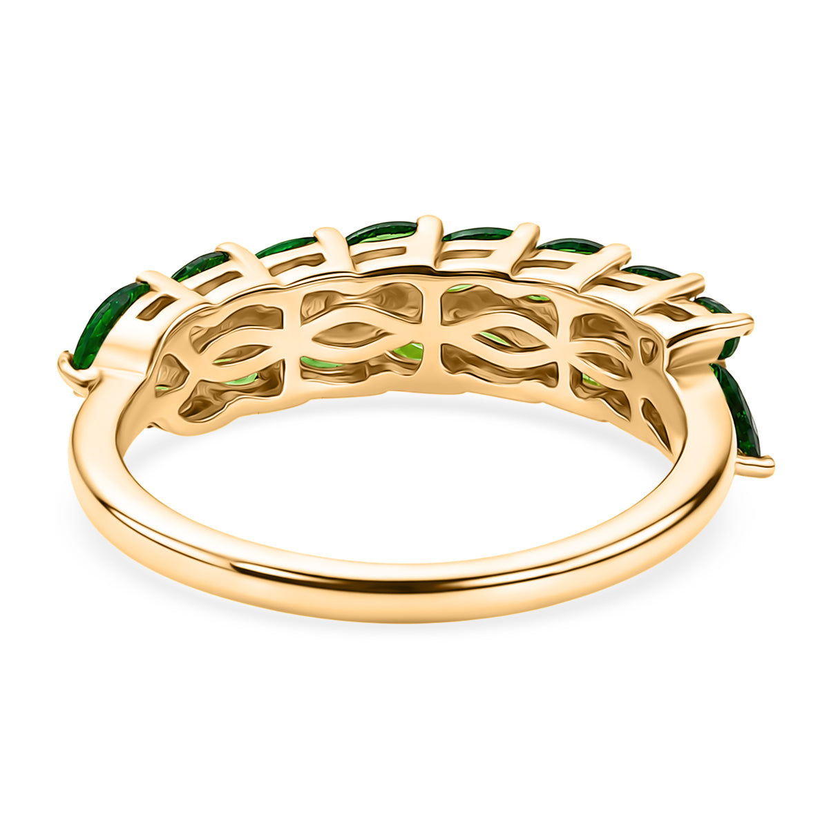 D'Joy - Natural Chrome Diopside Leaf Vine Ring in Yellow Gold Plated Sterling Silver 1.20 Ct. V32519218 5