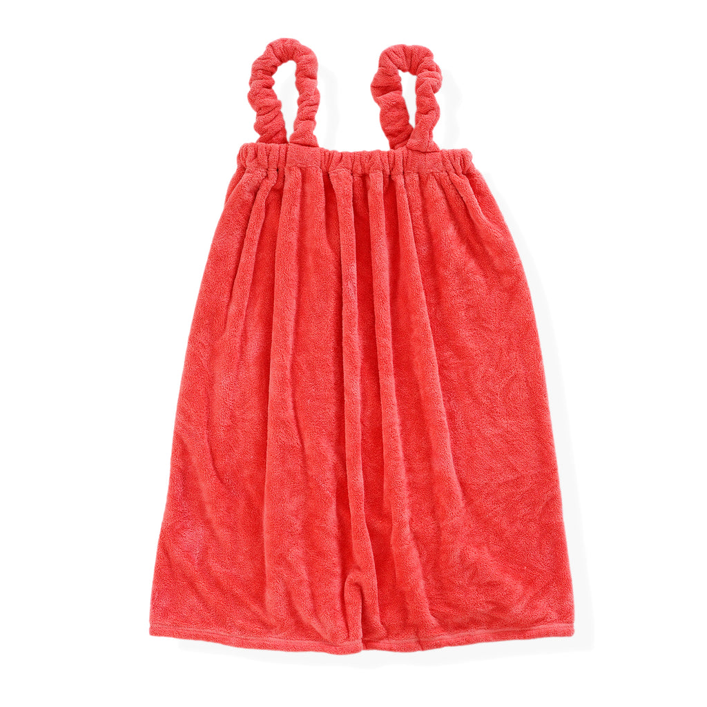 LIVMORE 2-Piece Wearable Bath Towel with Pocket & Matching Hair Towel Wrap (140 x 82cm) - Coral_8578736_2