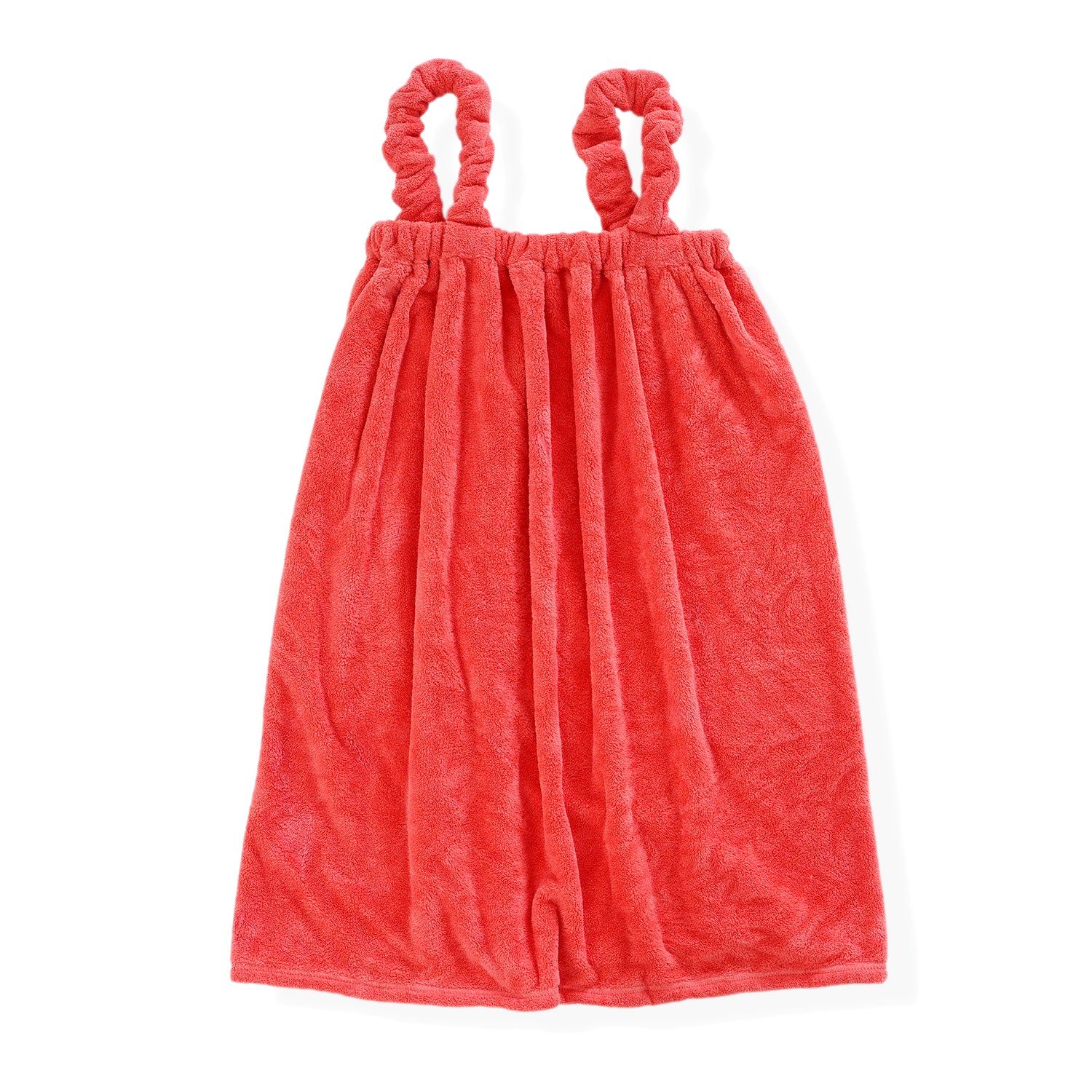 LIVMORE 2-Piece Wearable Bath Towel with Pocket &amp; Matching Hair Towel Wrap (140x82cm, 65x26cm) - Coral 8578736 3