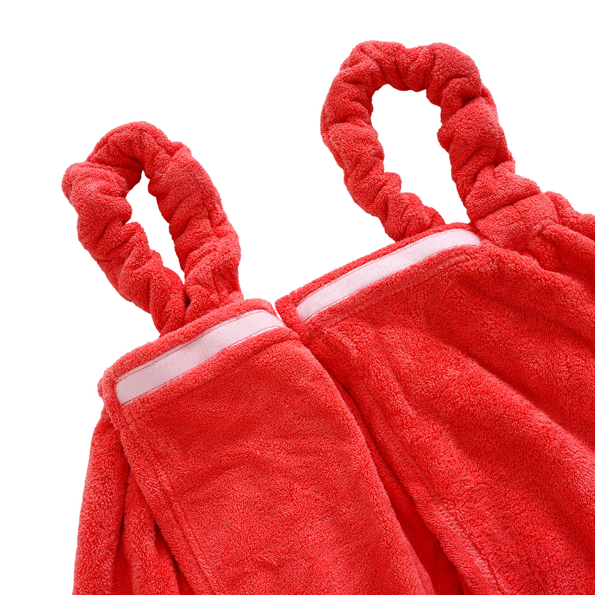 LIVMORE 2-Piece Wearable Bath Towel with Pocket &amp; Matching Hair Towel Wrap (140x82cm, 65x26cm) - Coral 8578736 4