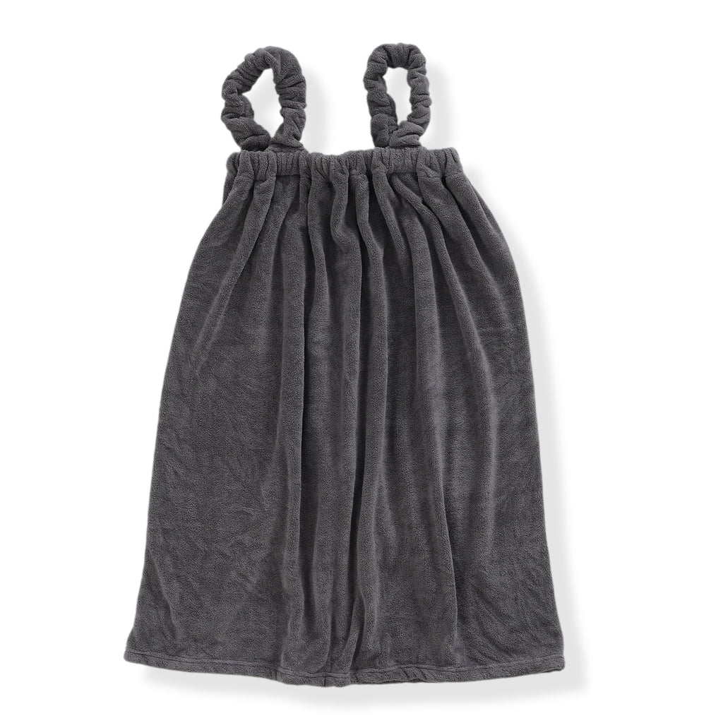 LIVMORE 2-Piece Wearable Bath Towel with Pocket & Matching Hair Towel Wrap (140x82cm, 65x26cm) - Light Grey_8578737_2