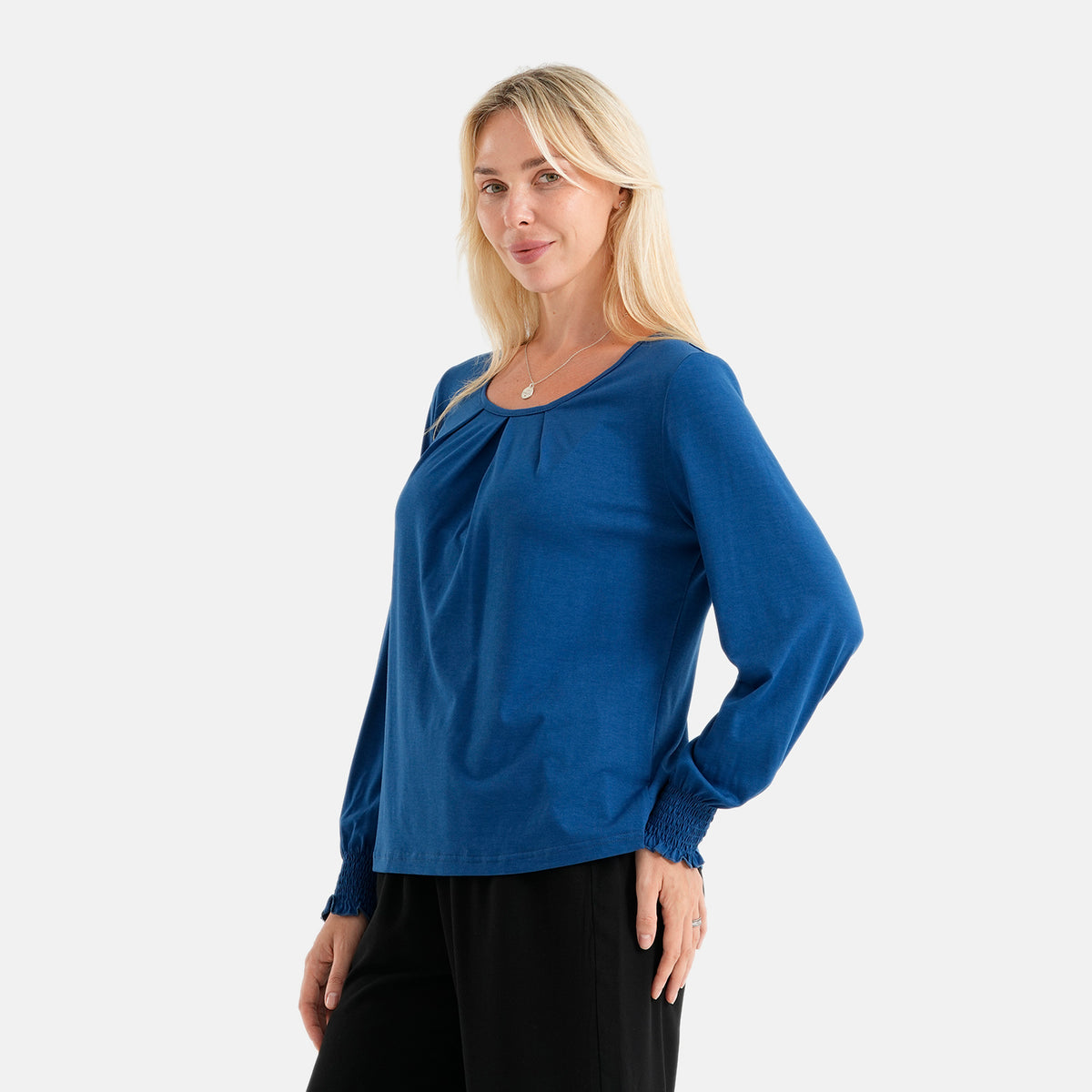 La Marey Round-neck Blouse (Size - L, 16-18) - Blue 8578776 3