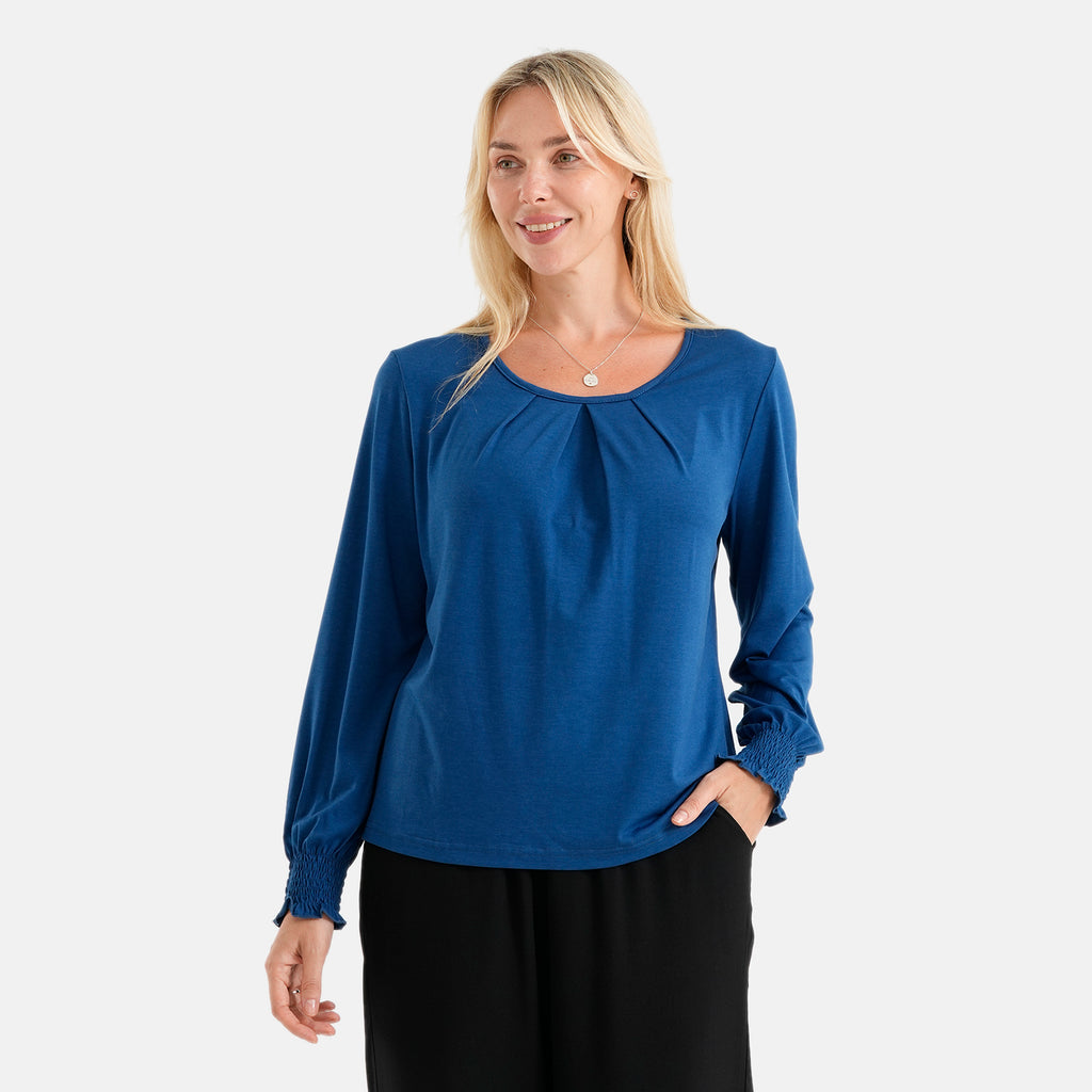 La Marey Round-neck Blouse (Size - L, 16-18) - Blue_8578776_4