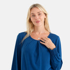 La Marey Round-neck Blouse (Size - L, 16-18) - Blue_8578776_5
