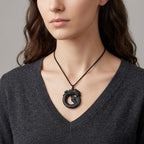 Very Rare Natural Boots Black Jadeite Adjustable Dragon Carved Necklace (Size - 28) 180.00 Ct._8578810_2