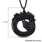 Very Rare Natural Boots Black Jadeite Adjustable Dragon Carved Necklace (Size - 28) 180.00 Ct._8578810_5