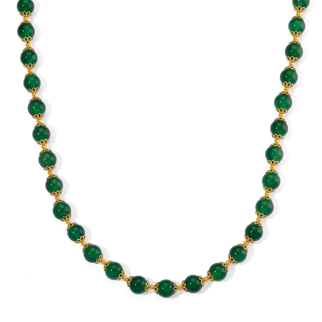 Green Onyx Adjustable Beads Necklace (Size - 18+2 Ext) with Lobster Clasp 205.00 Ct._8578827