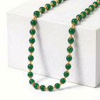 Green Onyx Adjustable Beads Necklace (Size - 18-2 Ext) with Lobster Clasp 205.00 Ct.