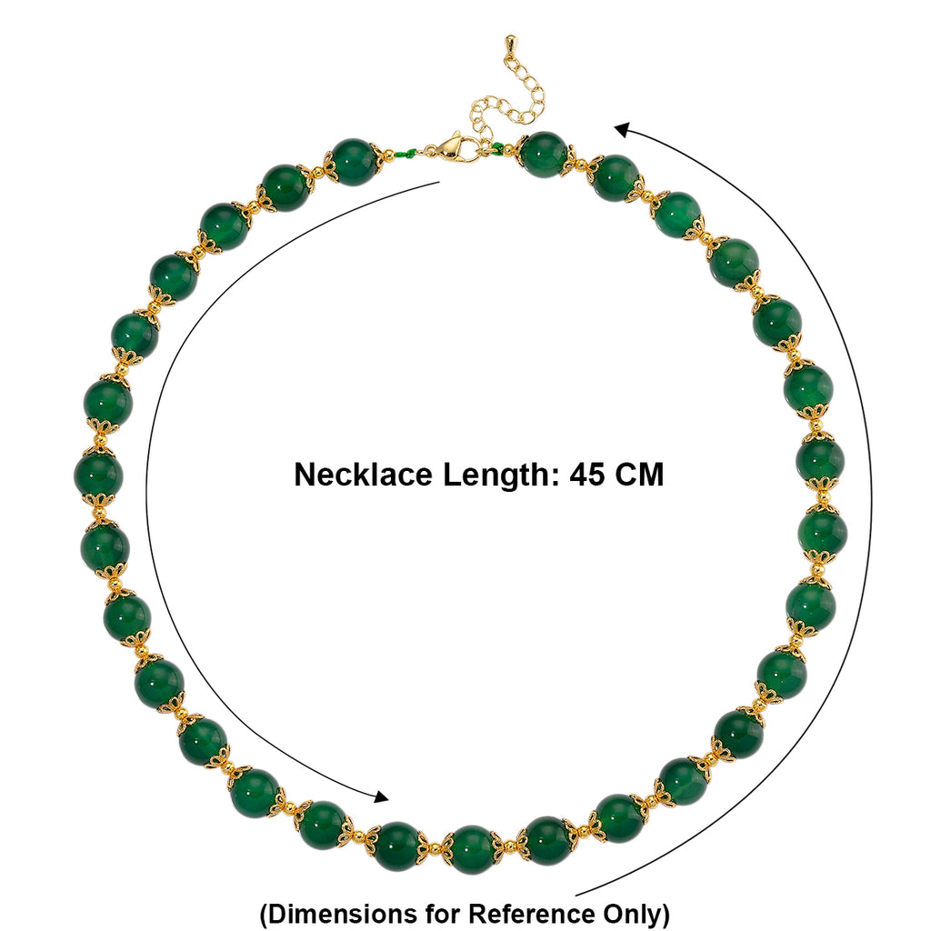 Green Onyx Adjustable Beads Necklace (Size - 18+2 Ext) with Lobster Clasp 205.00 Ct._8578827_5