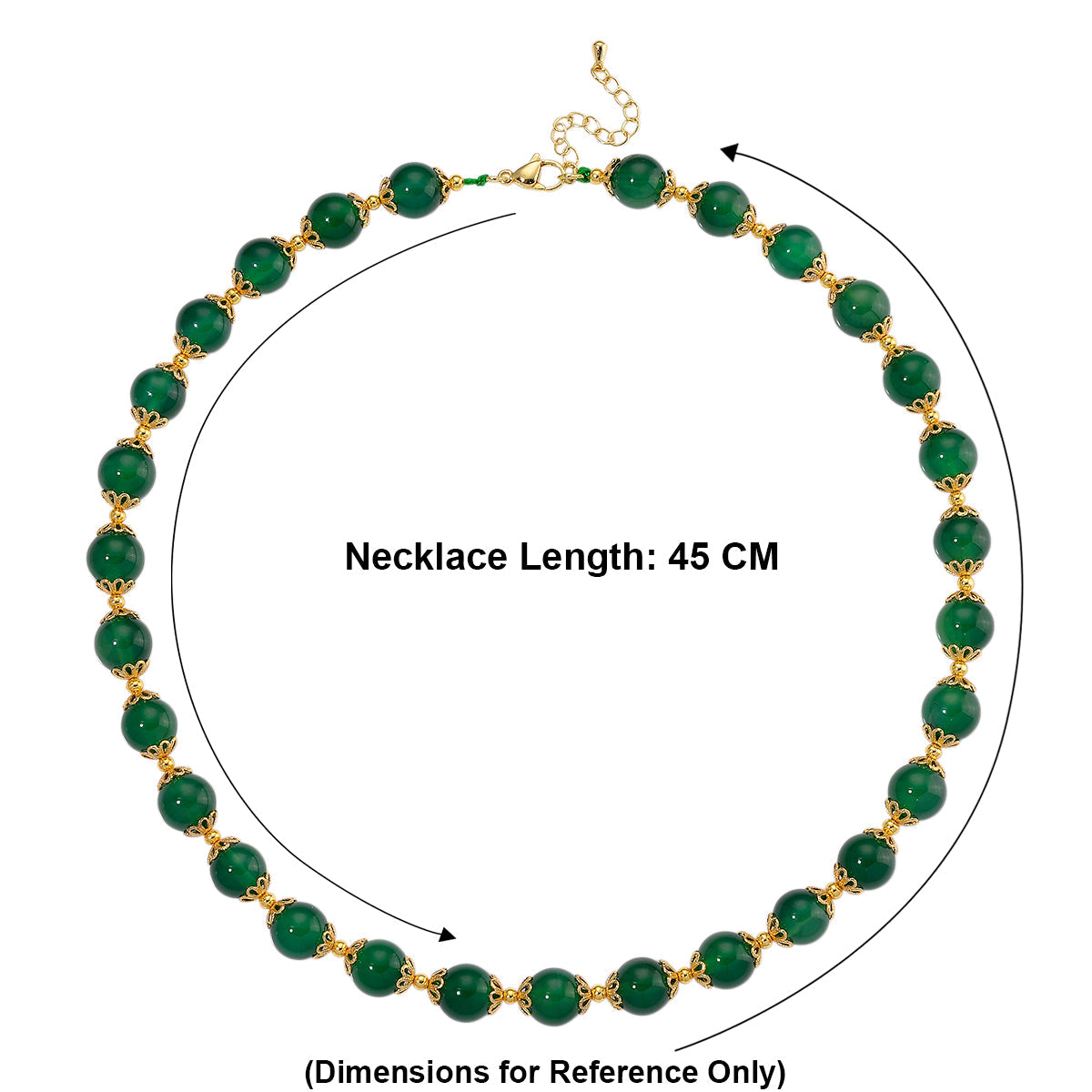 Green Onyx Adjustable Beads Necklace (Size - 18-2 Ext) with Lobster Clasp 205.00 Ct. V32356972 5