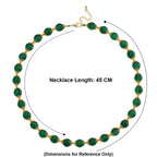 Green Onyx Adjustable Beads Necklace (Size - 18-2 Ext) with Lobster Clasp 205.00 Ct.