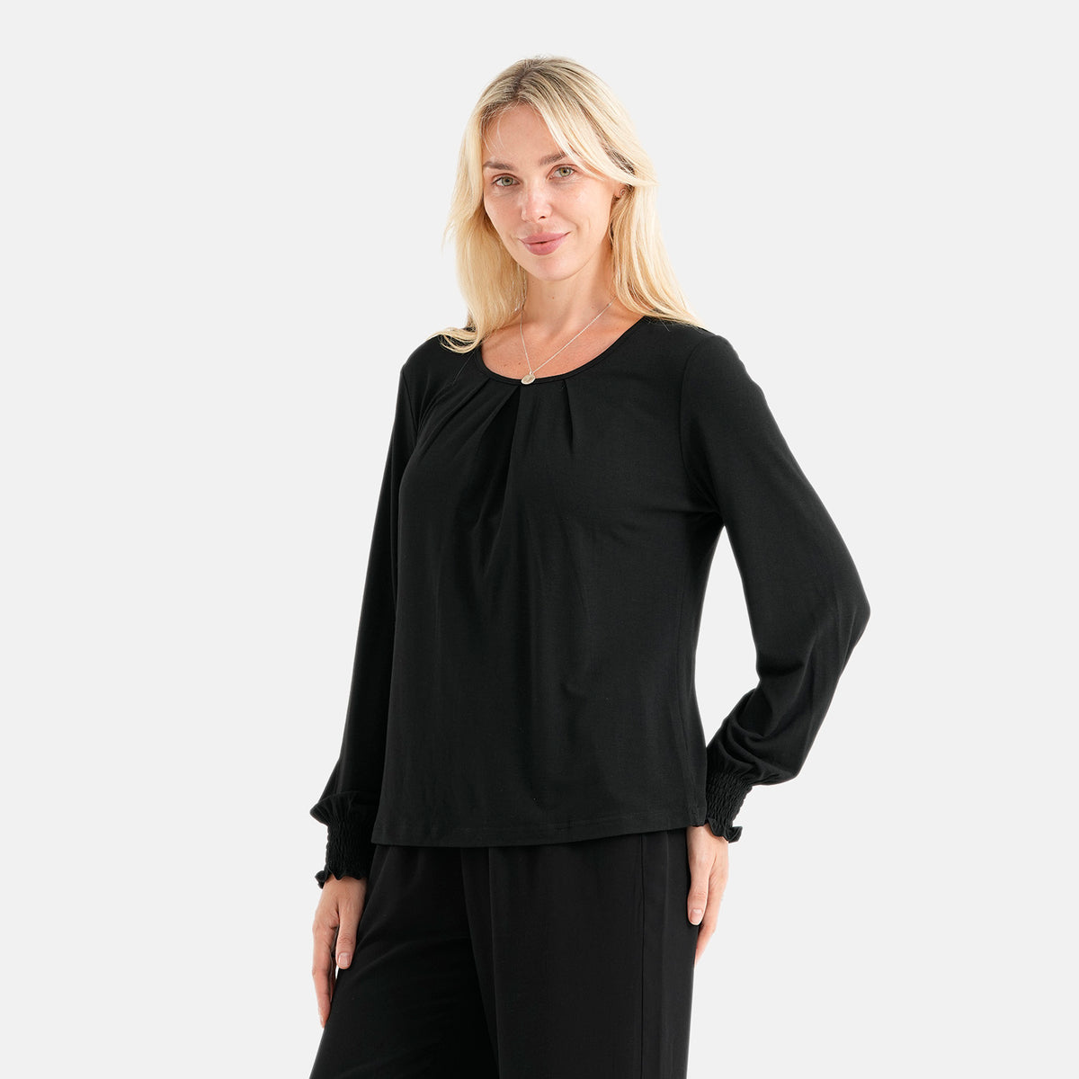 La Marey Round Neck Blouse (Size XL, 20-22) - Black 8578853 3