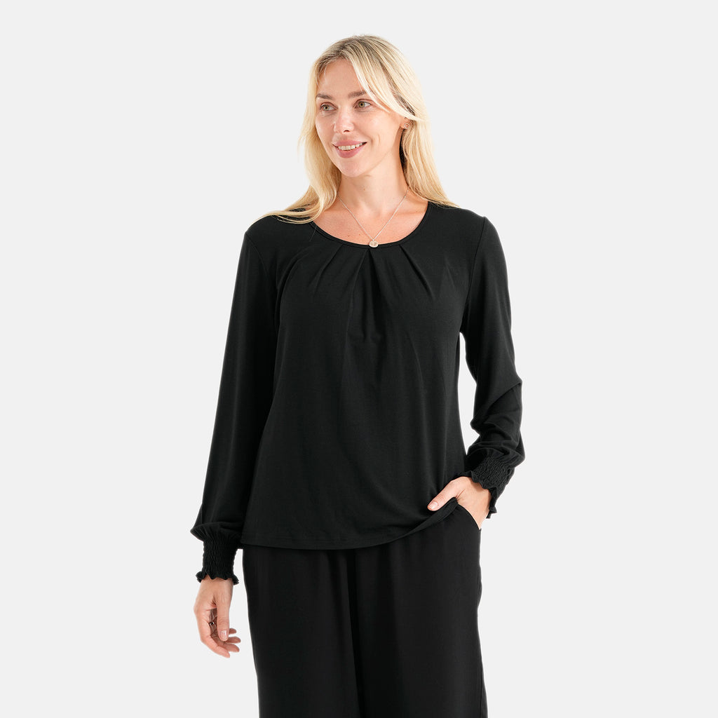 La Marey Patterned Blouse (Size - XL) - Black_8578853_3