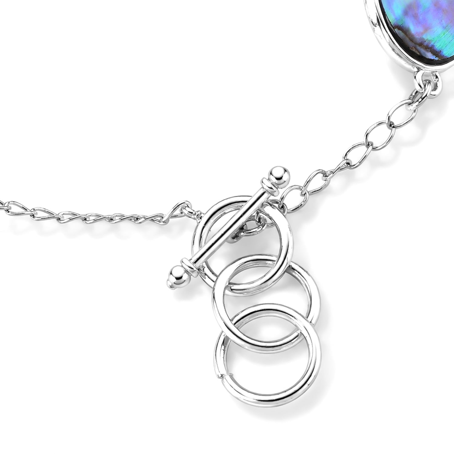 Natural Abalone Shell Adjustabkle Bracelet with Oval Frames (Size - 8-1 Ext) with Toggle Clasp 45.00 Ct. V32489189 3