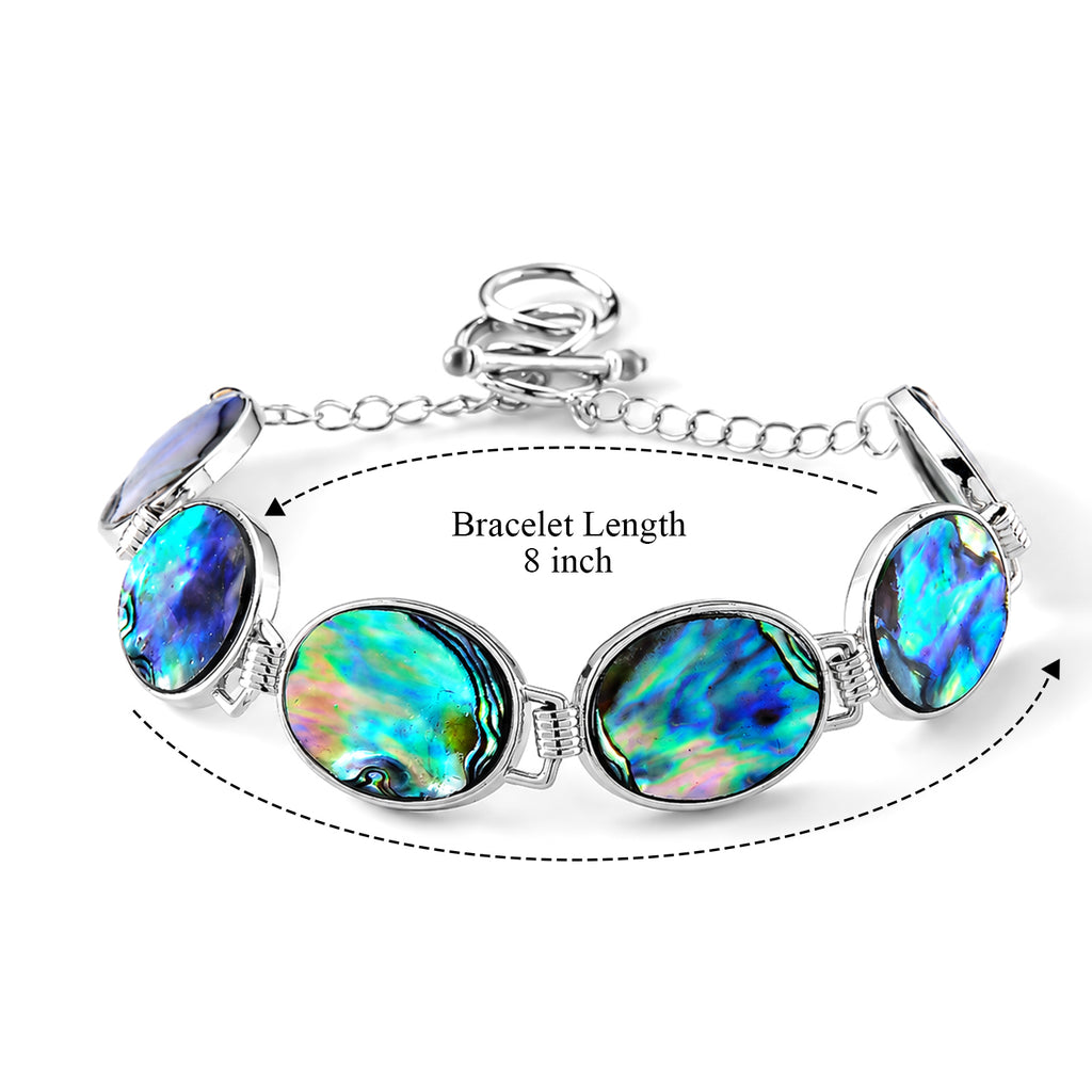 Abalone Shell Adjustable Beads Bracelet (Size - 8+1 Ext) with T-Bar Clasp 45.00 Ct._8578865_5