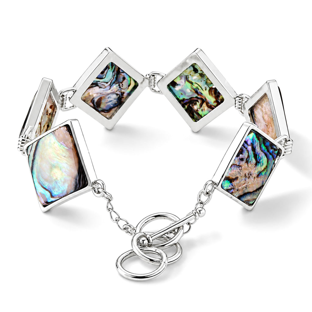 Abalone Shell Adjustable Beads Bracelet (Size - 7.5+1 Ext) with T-Bar Clasp 75.00 Ct._8578866_2