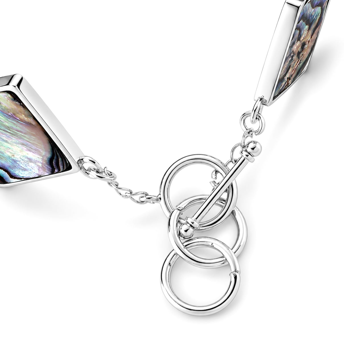 Natural Abalone Shell Adjustabkle Bracelet with Square Frames (Size - 8-1 Ext) with Toggle Clasp 75.00 Ct. 8578866 3