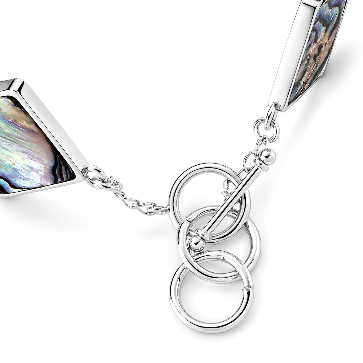 Natural Abalone Shell Adjustabkle Bracelet with Square Frames (Size - 8-1 Ext) with Toggle Clasp 75.00 Ct. 8578866 3