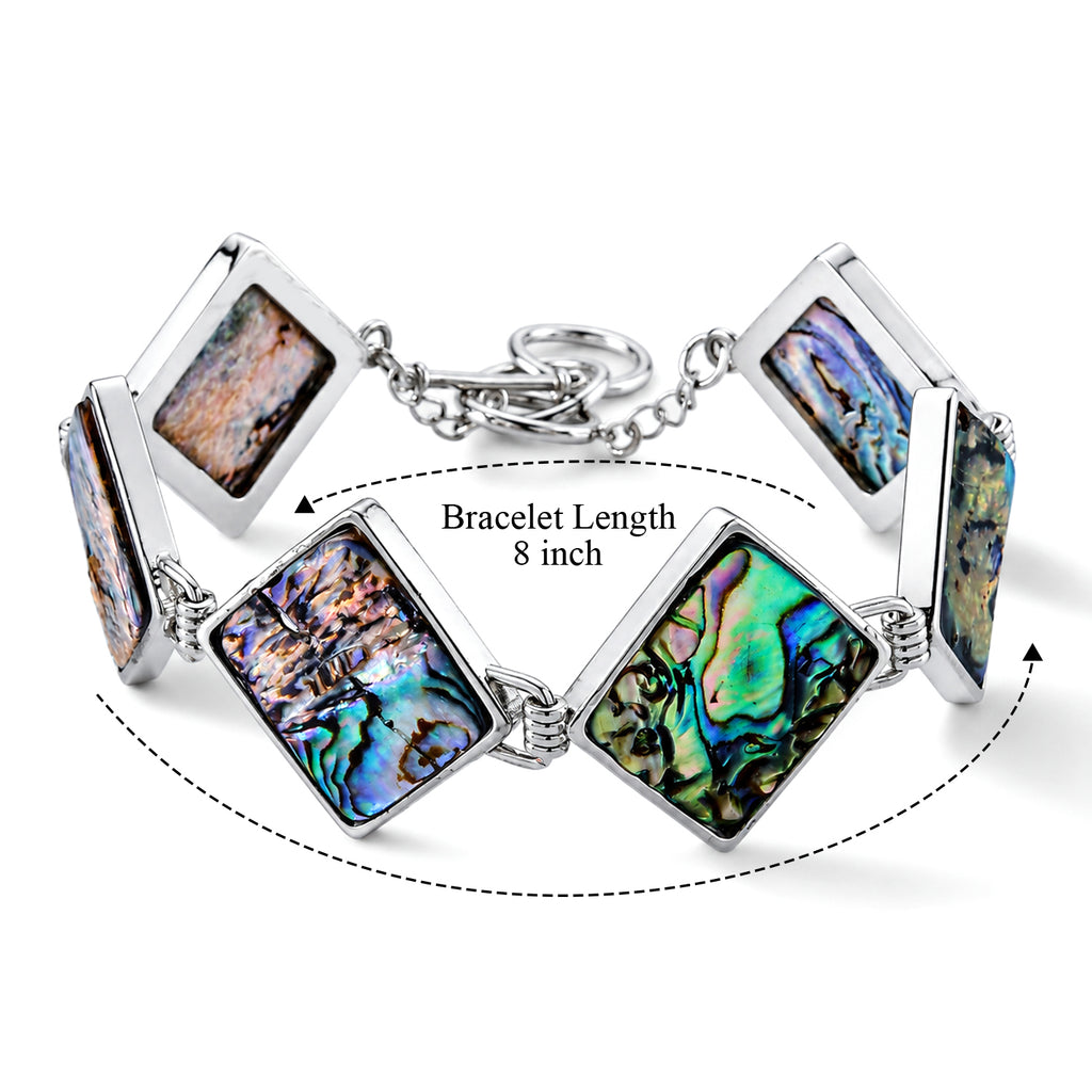 Abalone Shell Adjustable Beads Bracelet (Size - 7.5+1 Ext) with T-Bar Clasp 75.00 Ct._8578866_5