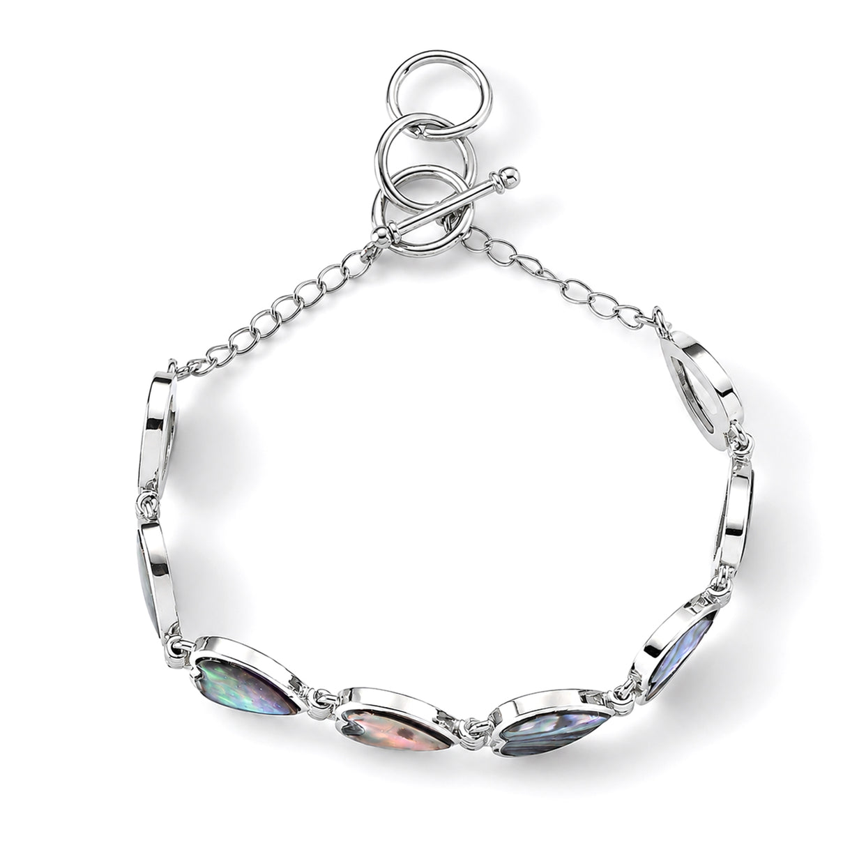 Natural Abalone Shell Adjustabkle Bracelet with Heart Frames (Size - 8-1 Ext) with Toggle Clasp 50.00 Ct. 8578867 4