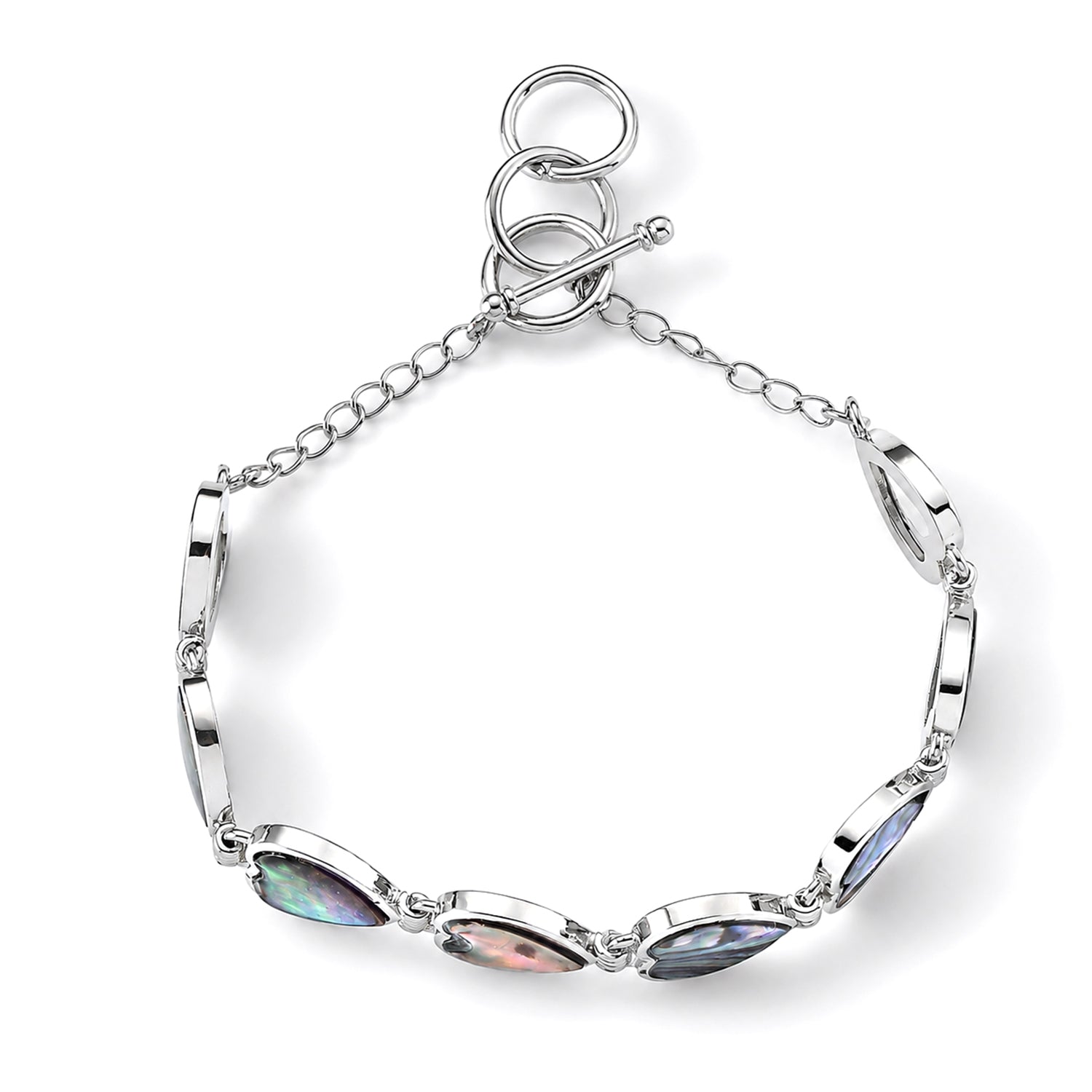 Natural Abalone Shell Adjustabkle Bracelet with Heart Frames (Size - 8-1 Ext) with Toggle Clasp 50.00 Ct. 8578867 4