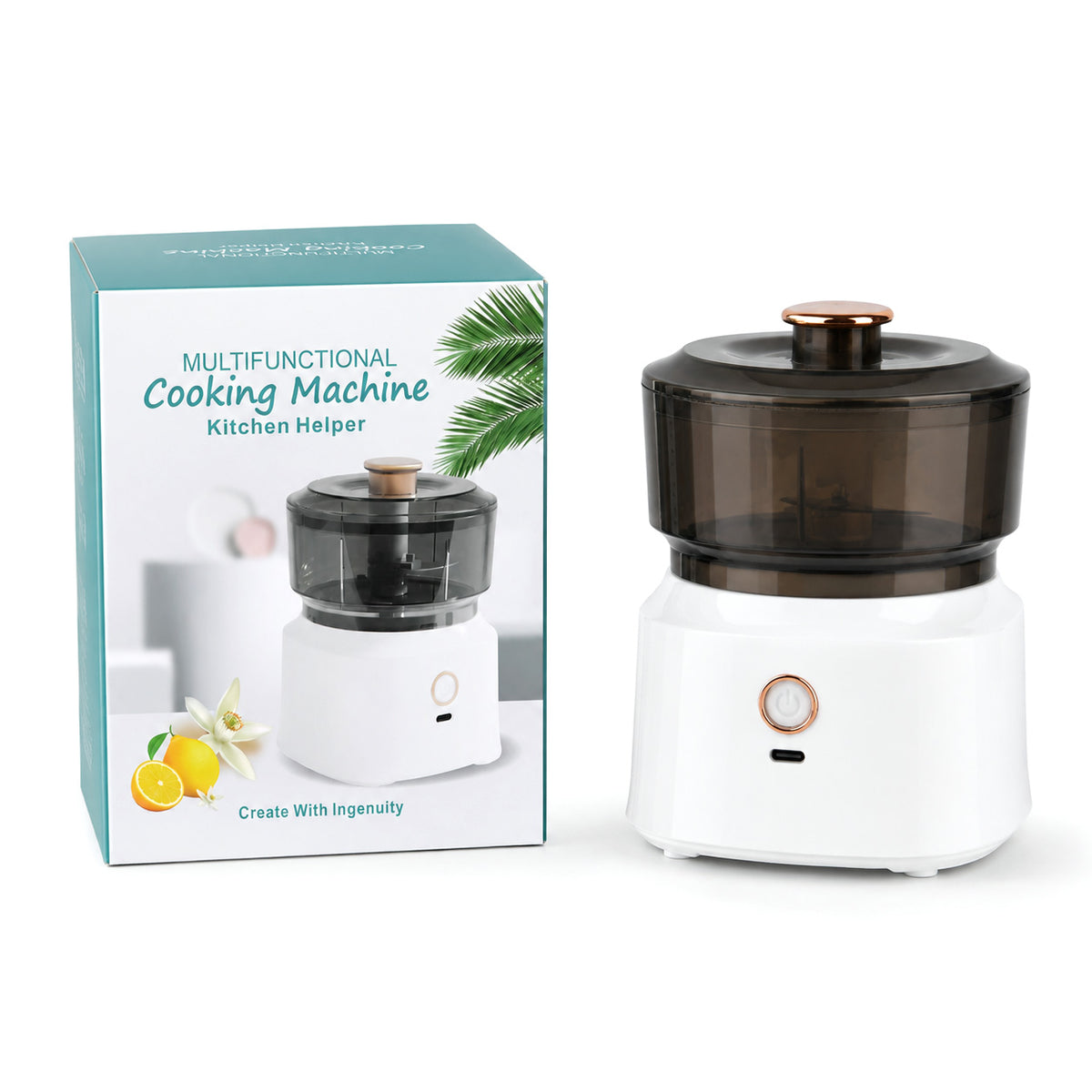 Rechargeable Mini Electric Food Chopper &amp; Garlic Cutter (350ml) - USB Powered - White 8578872 8