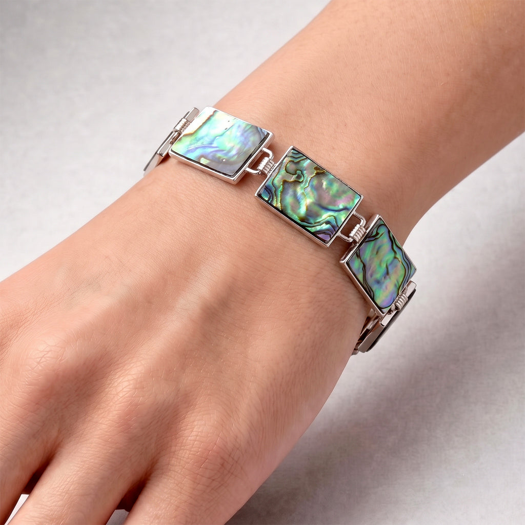 Abalone Shell Adjustable Beads Bracelet (Size - 8+1 Ext) with T-Bar Clasp 60.00 Ct._8578880_1