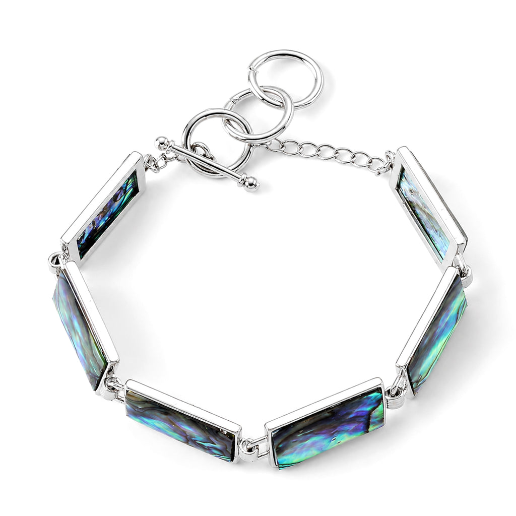 Abalone Shell Adjustable Beads Bracelet (Size - 8+1 Ext) with T-Bar Clasp 60.00 Ct._8578880_4